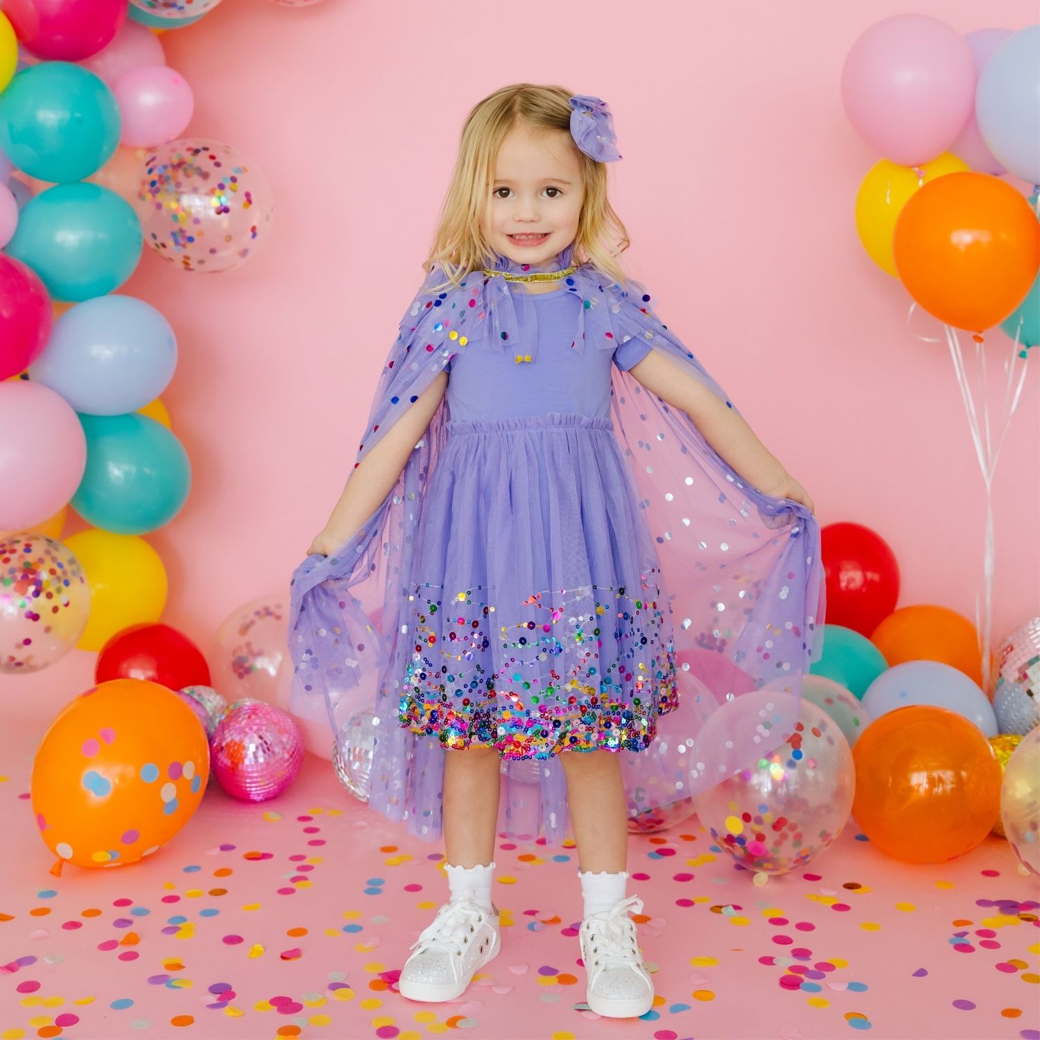 Sweet Wink Lavender Confetti Cape