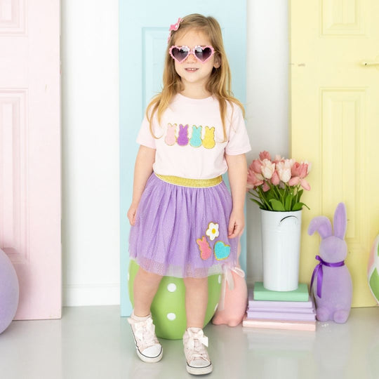 Sweet Wink Easter Peeps Patch T-Shirt, Ballet Pink