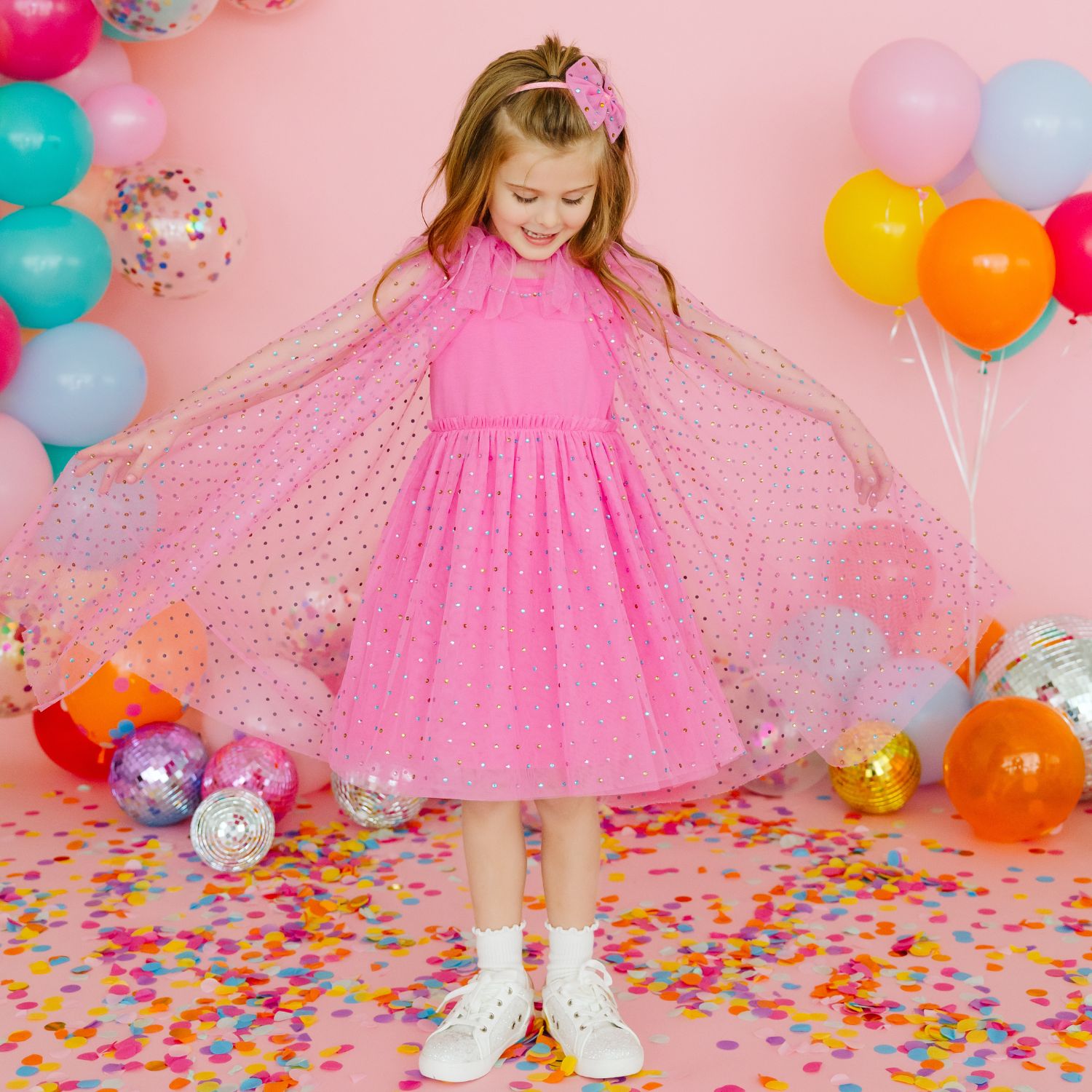 Sweet Wink Raspberry Rhinestone Cape