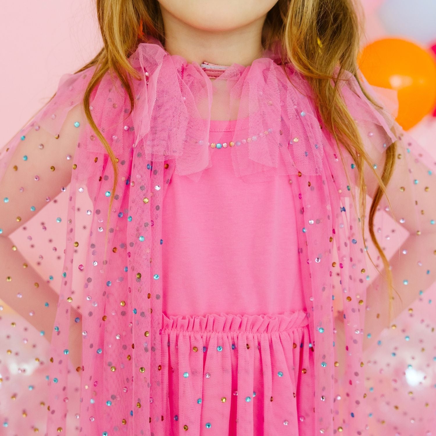 Sweet Wink Raspberry Rhinestone Cape