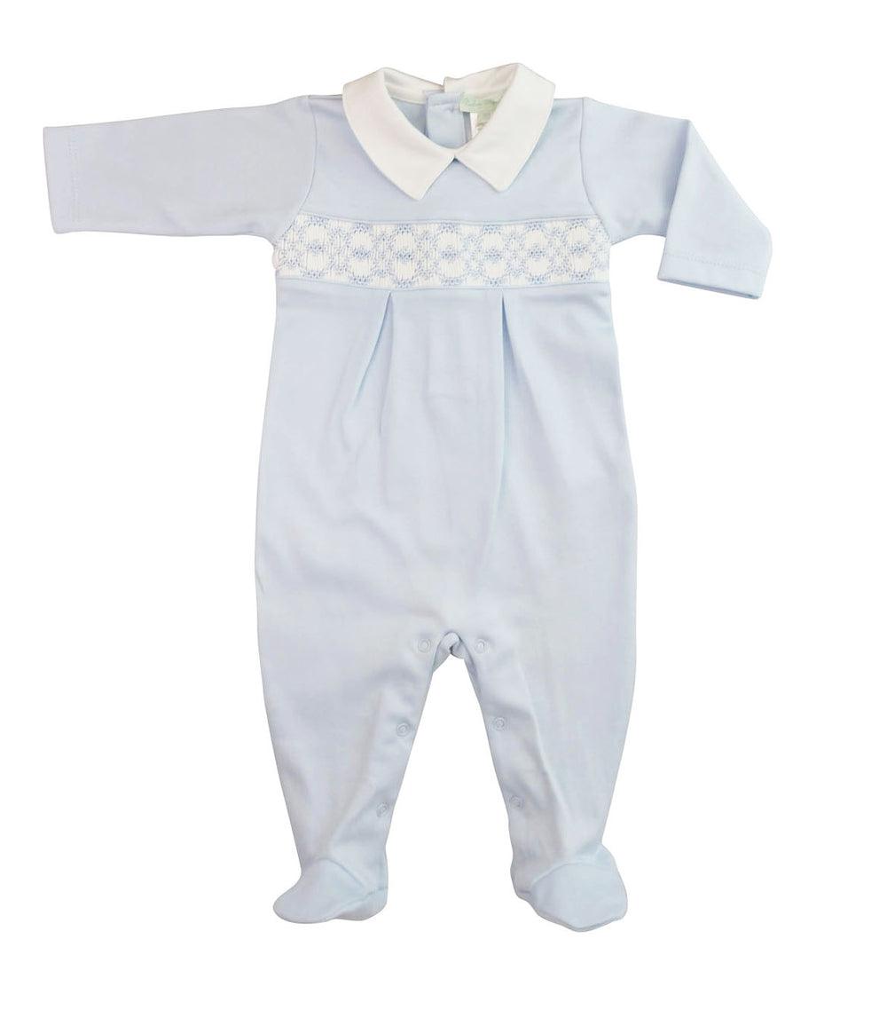 Baby Threads Blue Hand Smocked Footie - shopnurseryrhymes