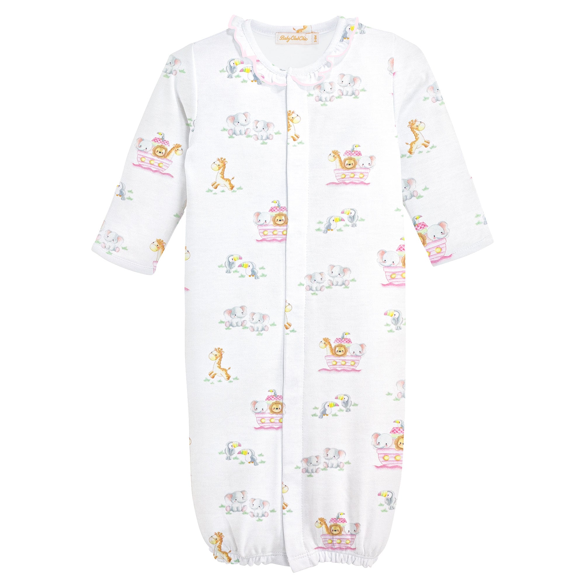 Baby Club Chic Noahs Ark Pink Printed Converter Gown