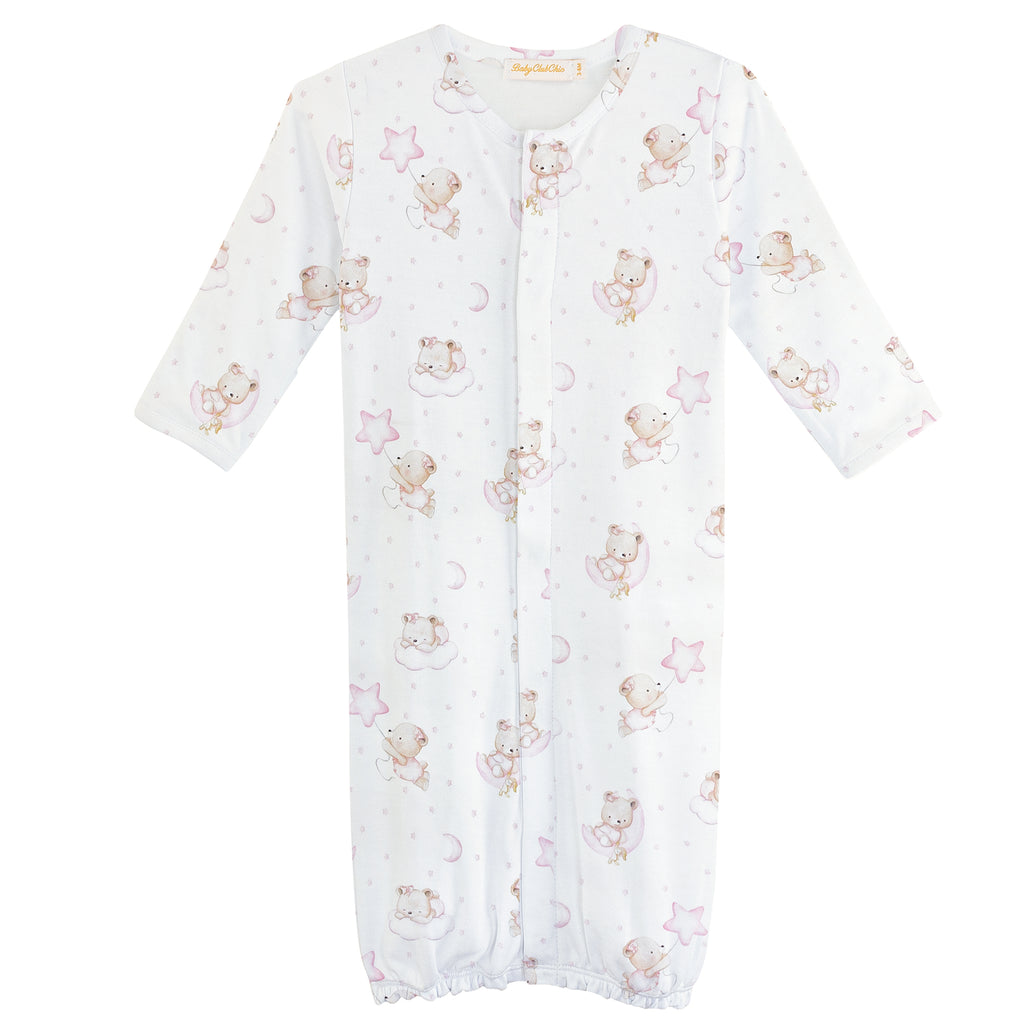 Baby Club Chic Sleep Tight Bear Pink Converter Gown