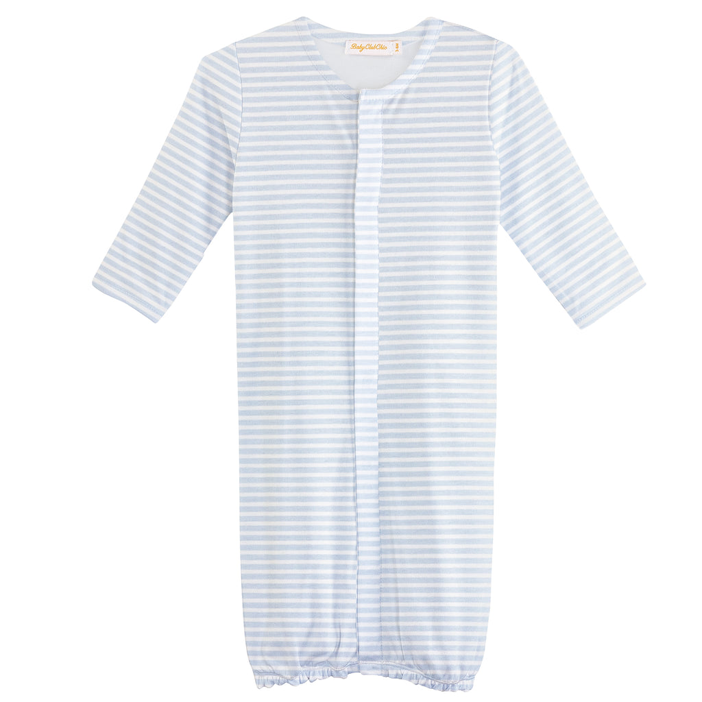Baby Club Chic Light Blue Stripes Converter Gown