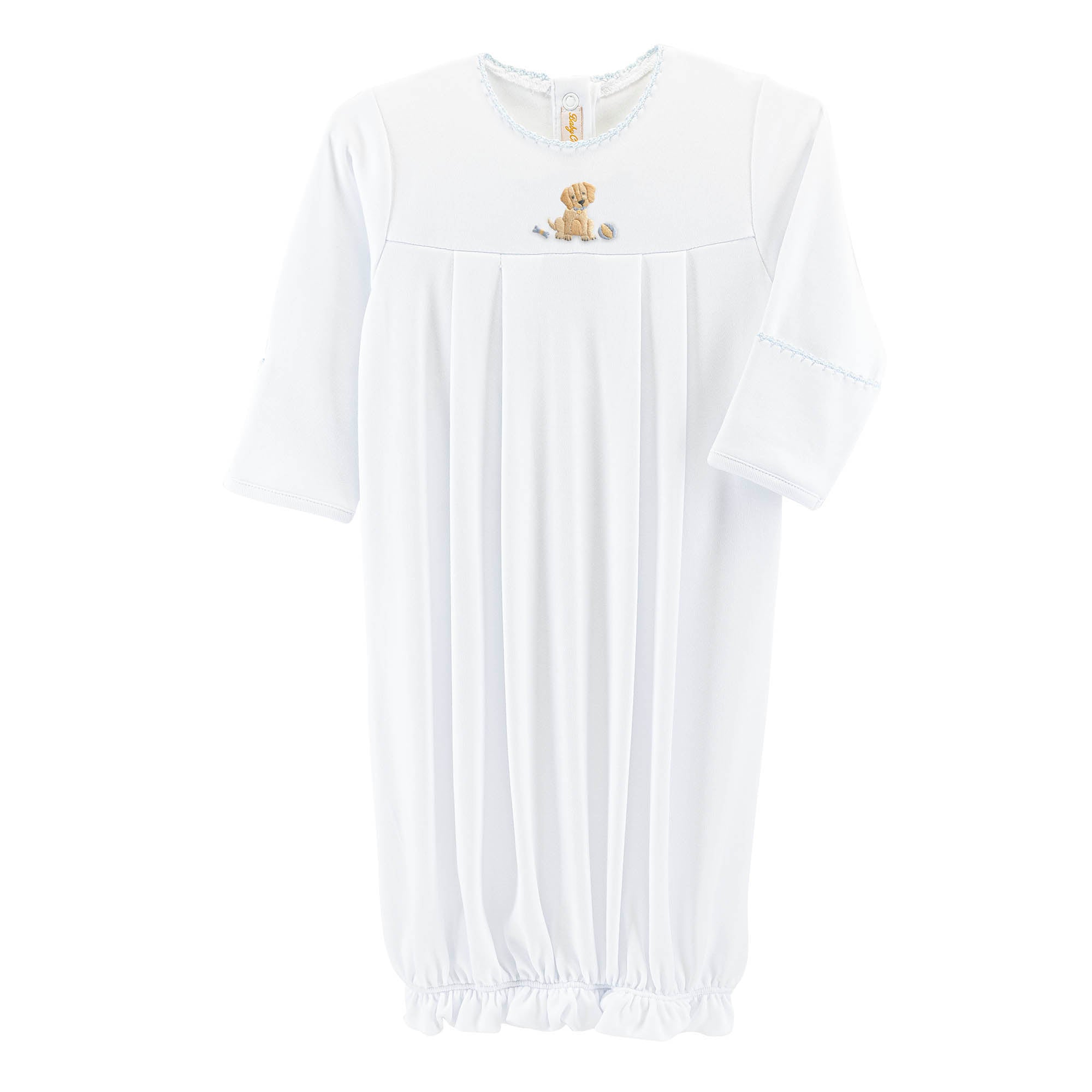 Baby Club Chic Good Puppy Embroidered Gown