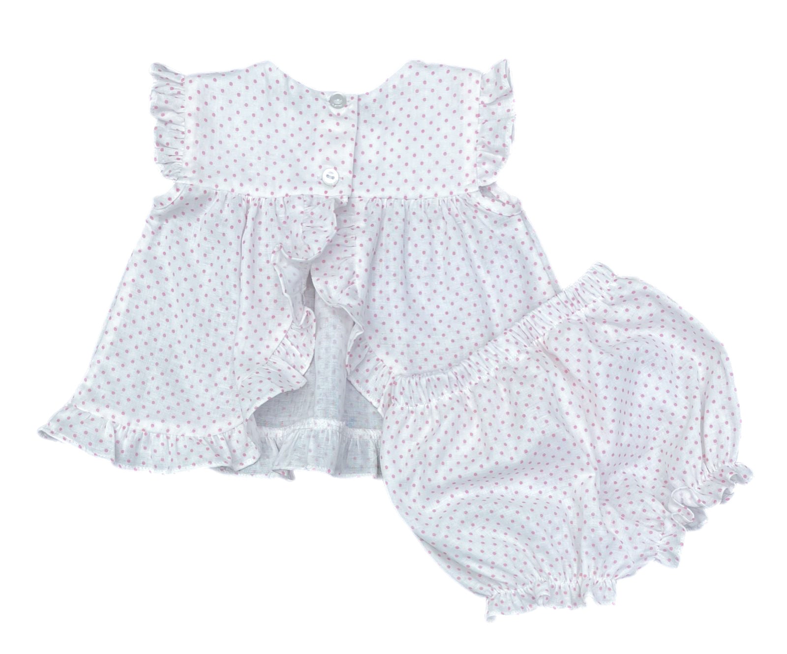 James & Lottie Natalie Bloomer Set, Gauze Pink Dot