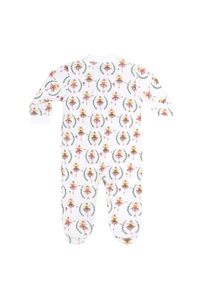 Nella Pima Christmas Fairy Print Zipper Footie