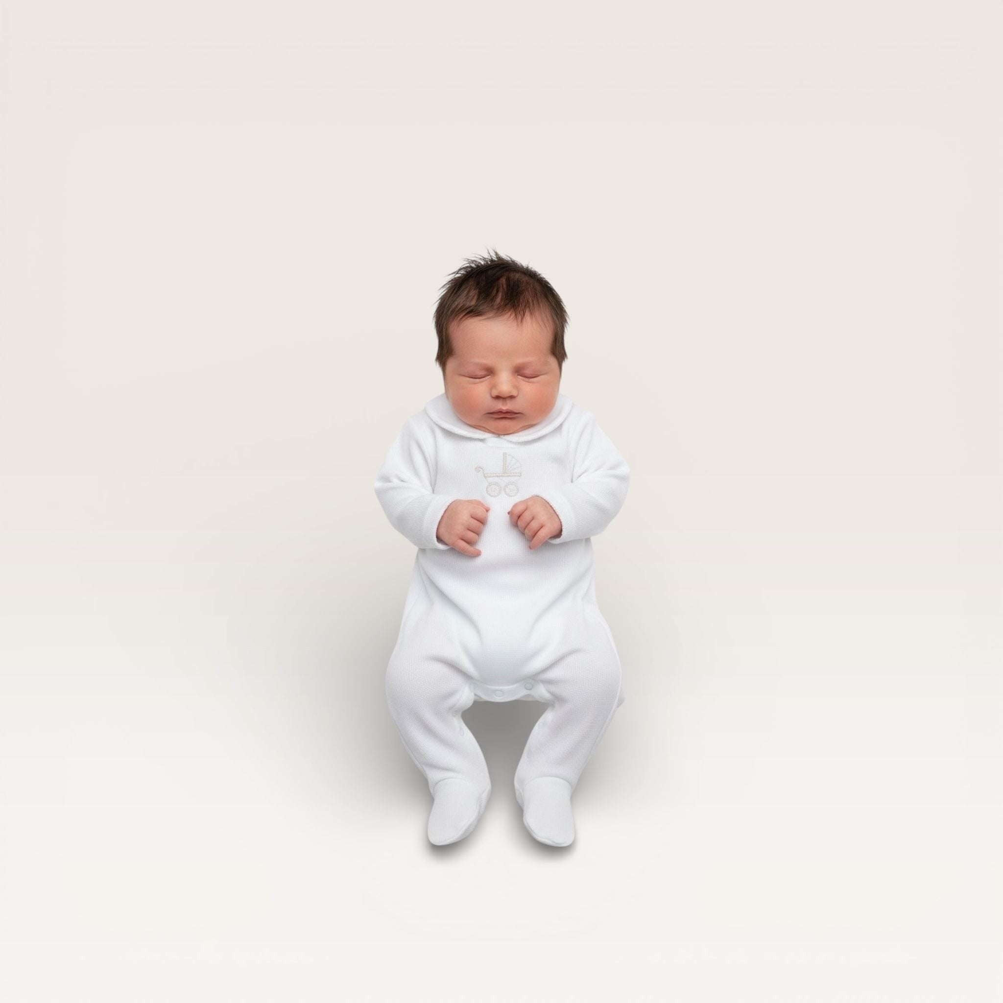 Mi Lucero Pima Footie with Pram Embroidery