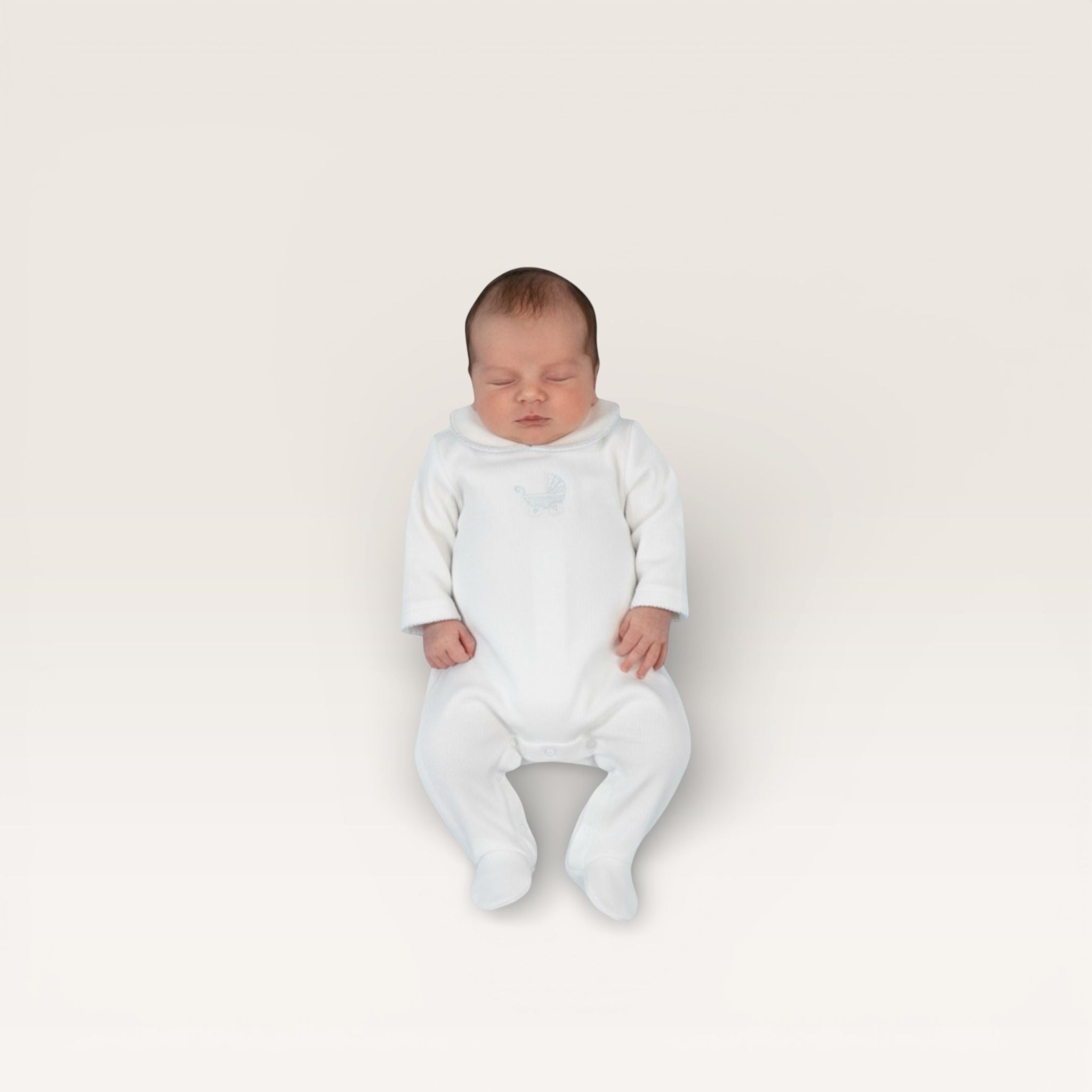 Mi Lucero Pima Footie with Pram Embroidery