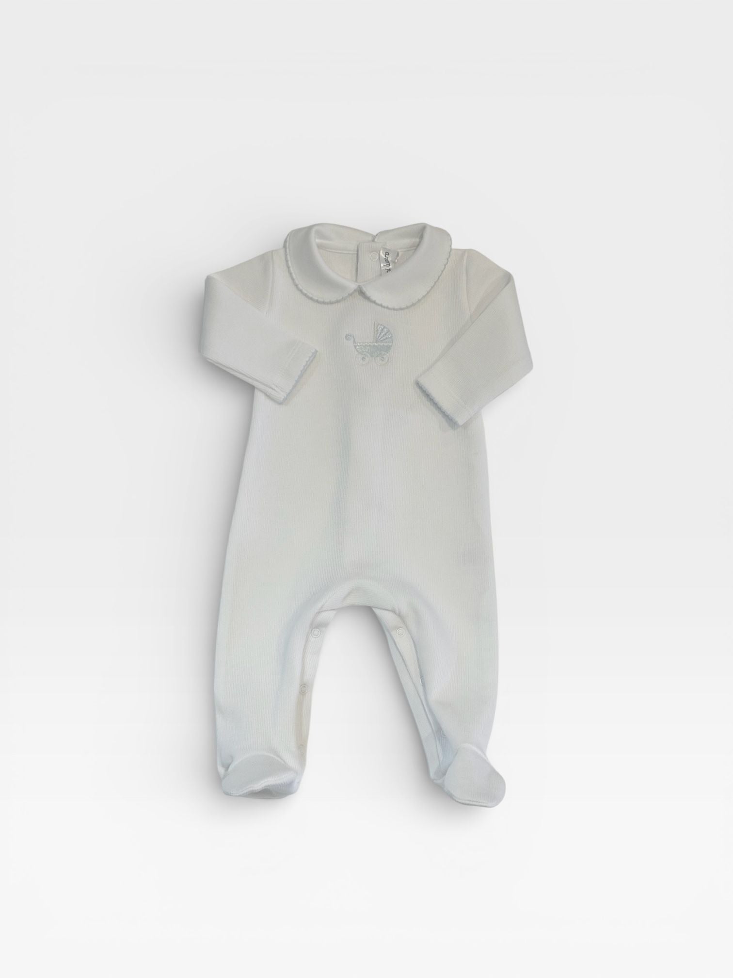 Mi Lucero Pima Footie with Pram Embroidery