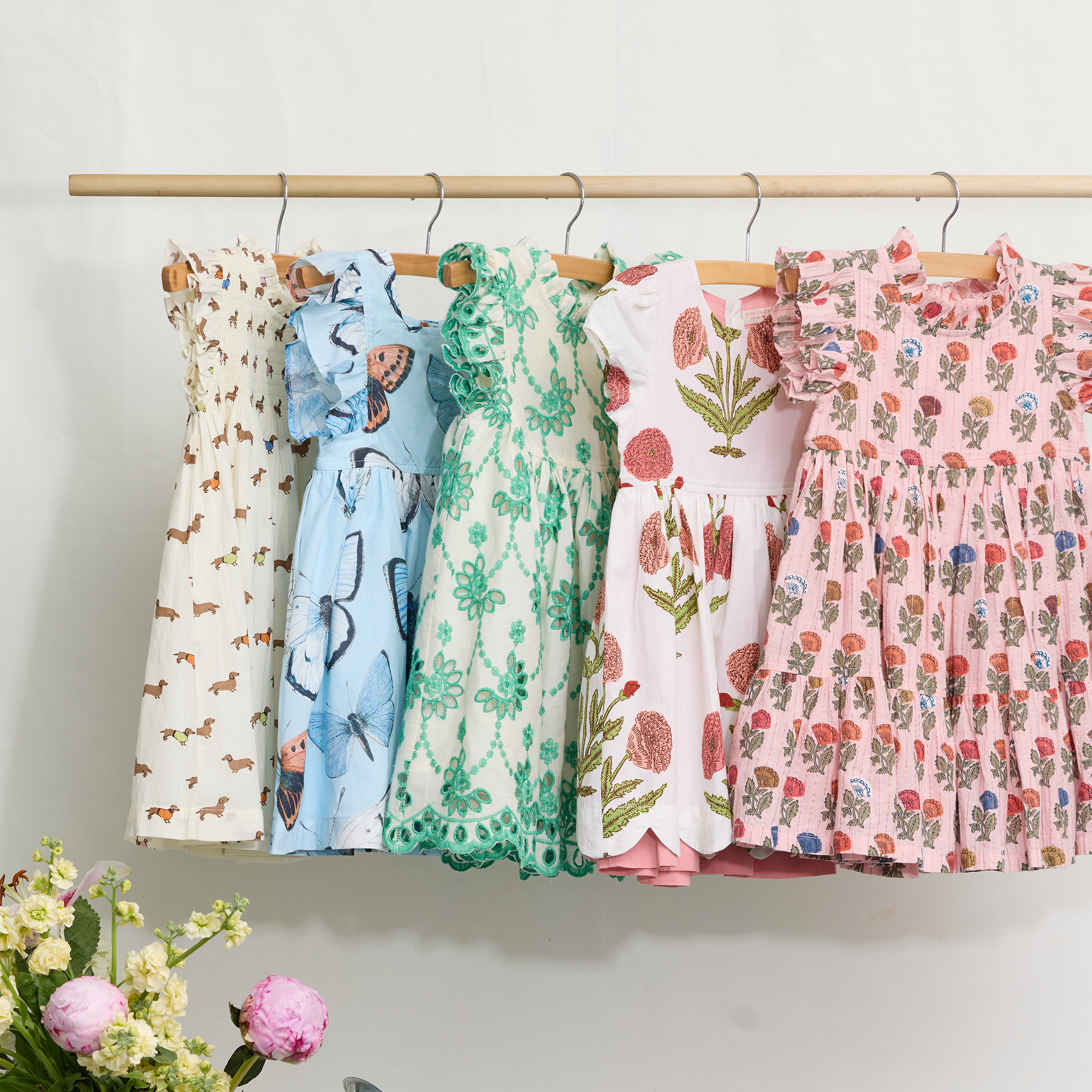 Pink Chicken Jennifer Dress, Multi Flower Drop