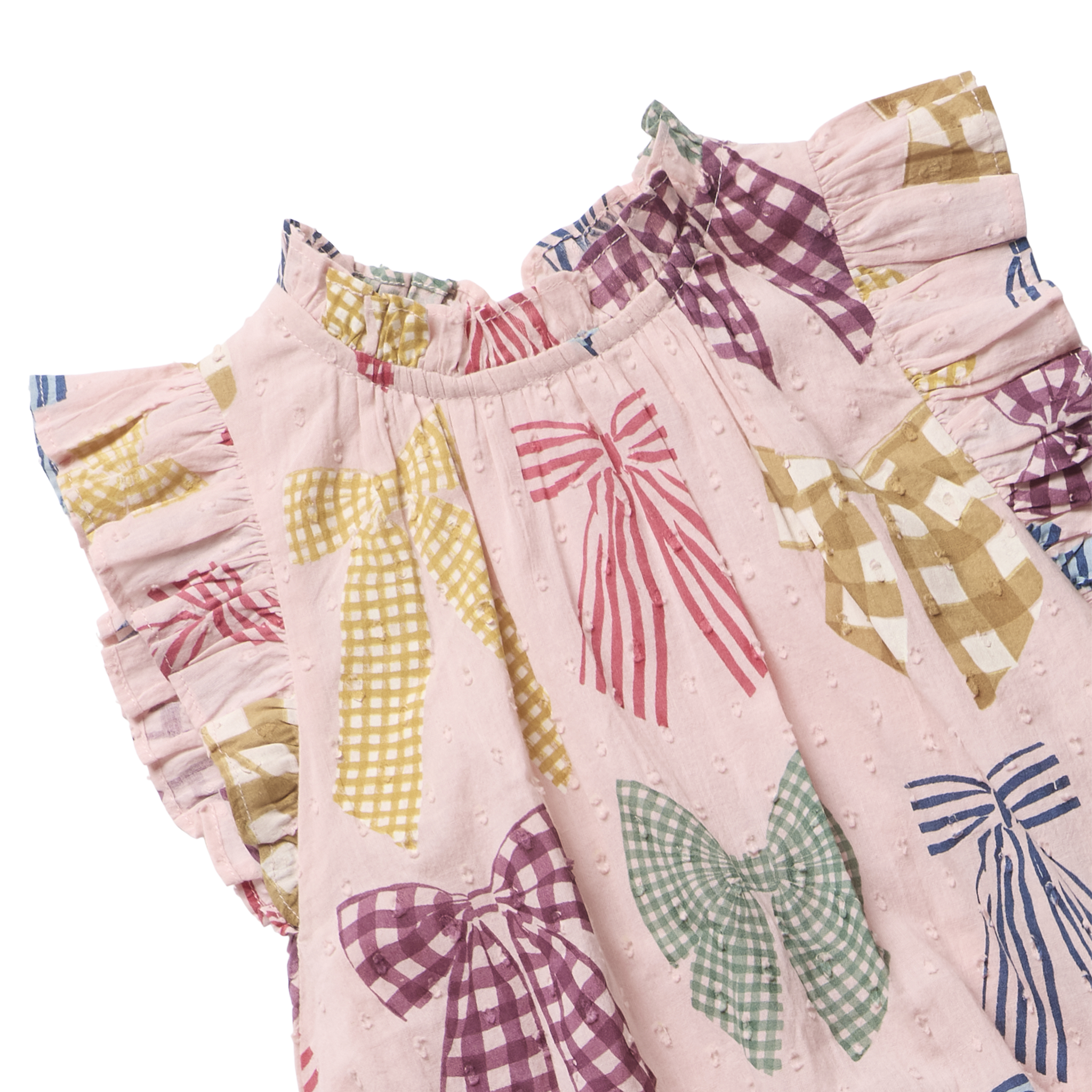 Pink Chicken Harper Dress Set, Patterned Bows