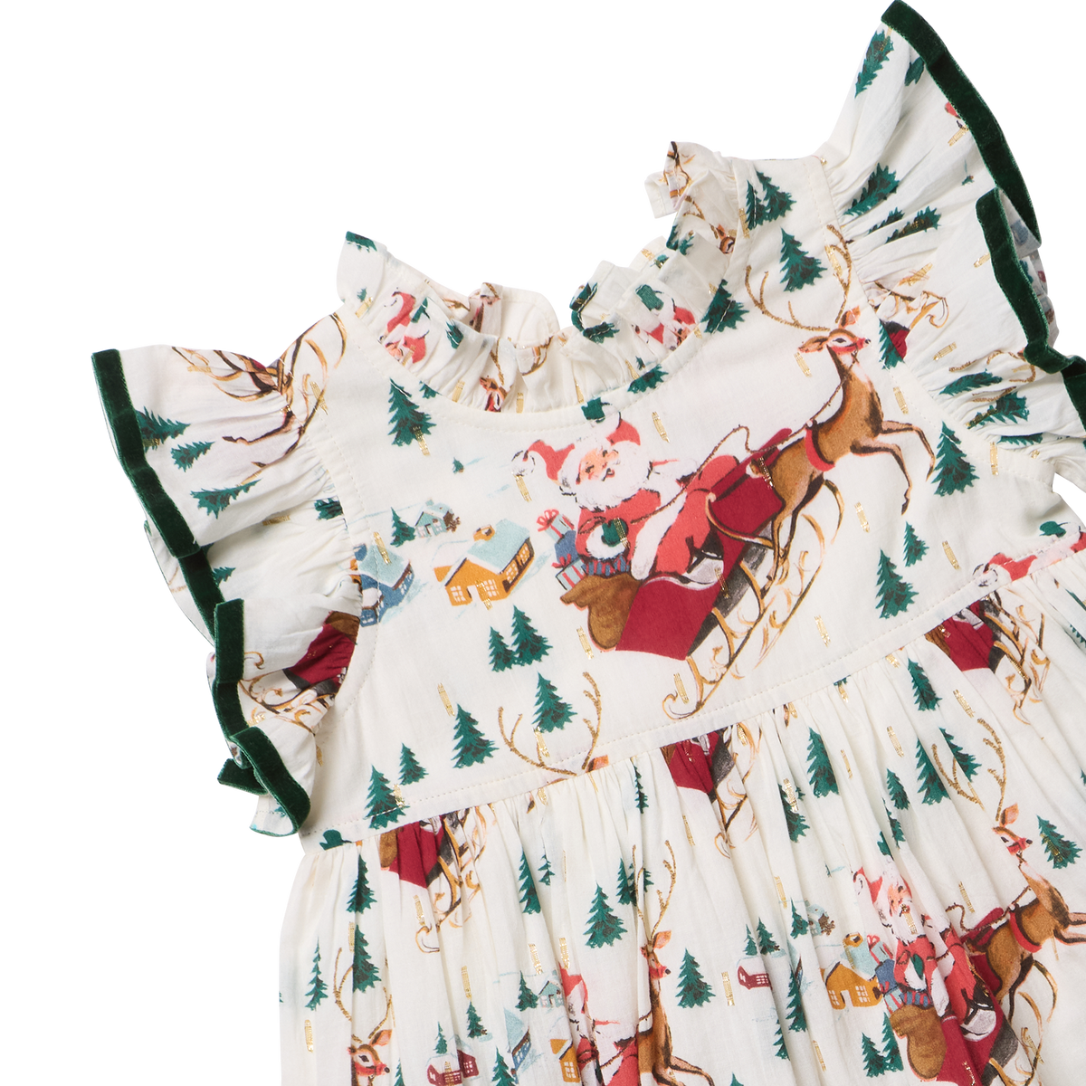Pink Chicken Jennifer Dress, Santa Sleigh