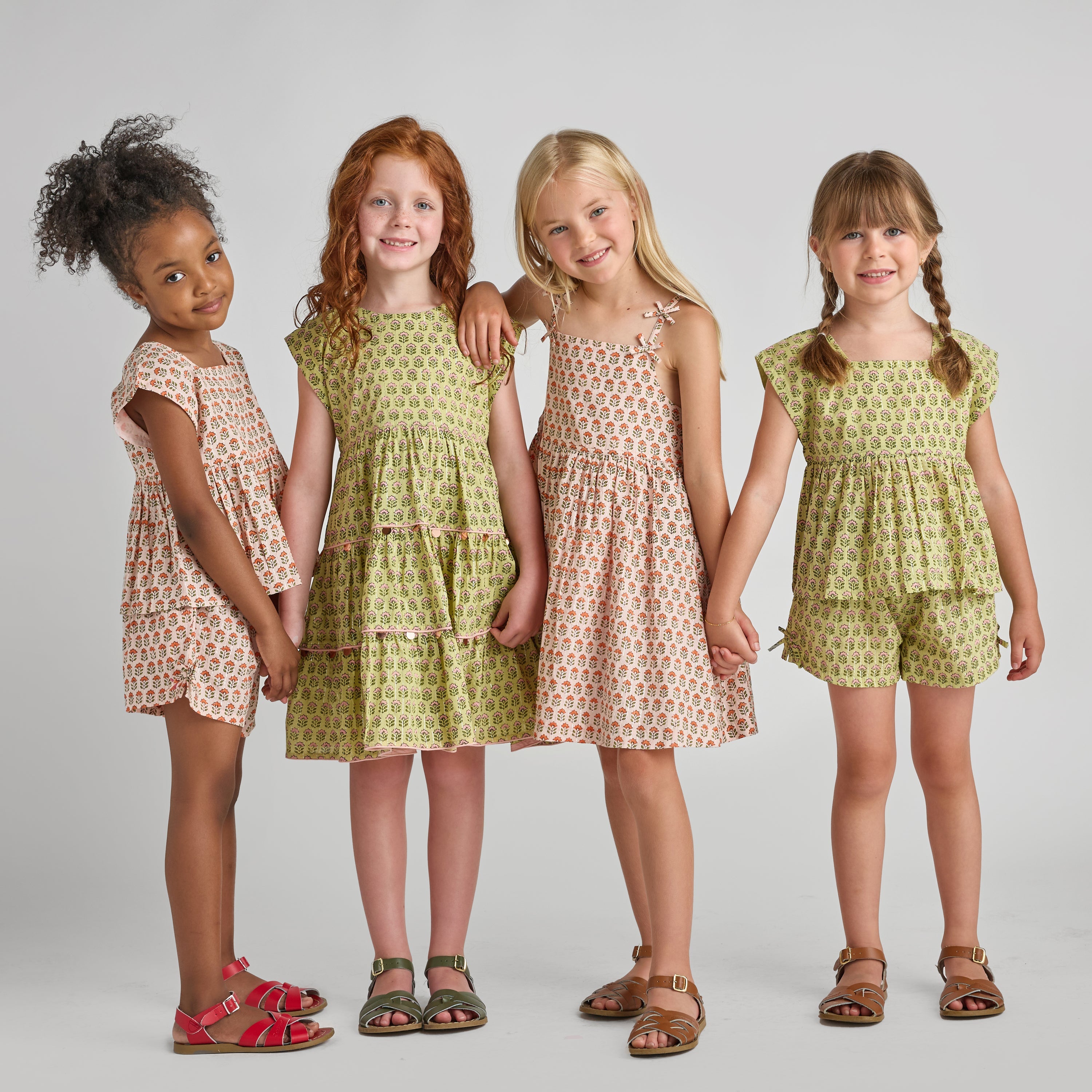 Pink Chicken Tia Dress, Pink Prairie Block Print