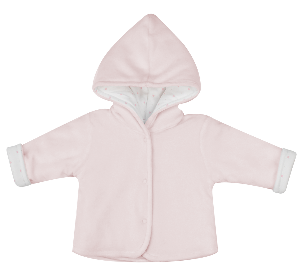 LydaBaby Lovely Dots Velour Jacket, Pink/White