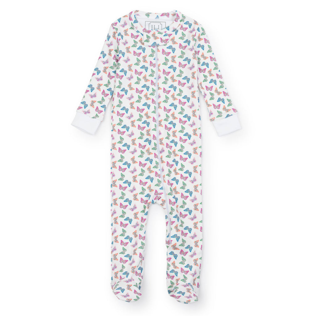 Lila & Hayes Parker Zipper Pajama, Bright Butterflies