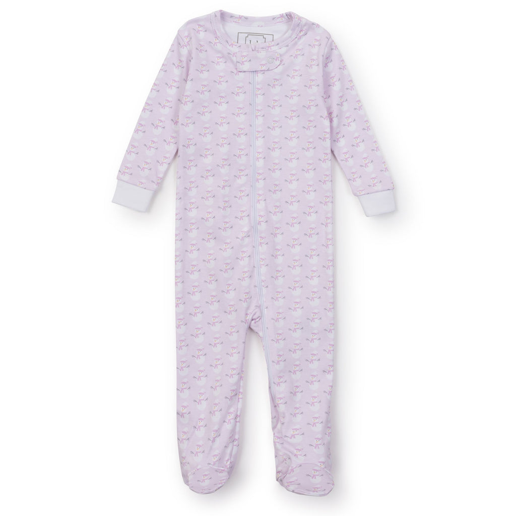 Lila & Hayes Parker Zipper Pajama, Snowman Pink