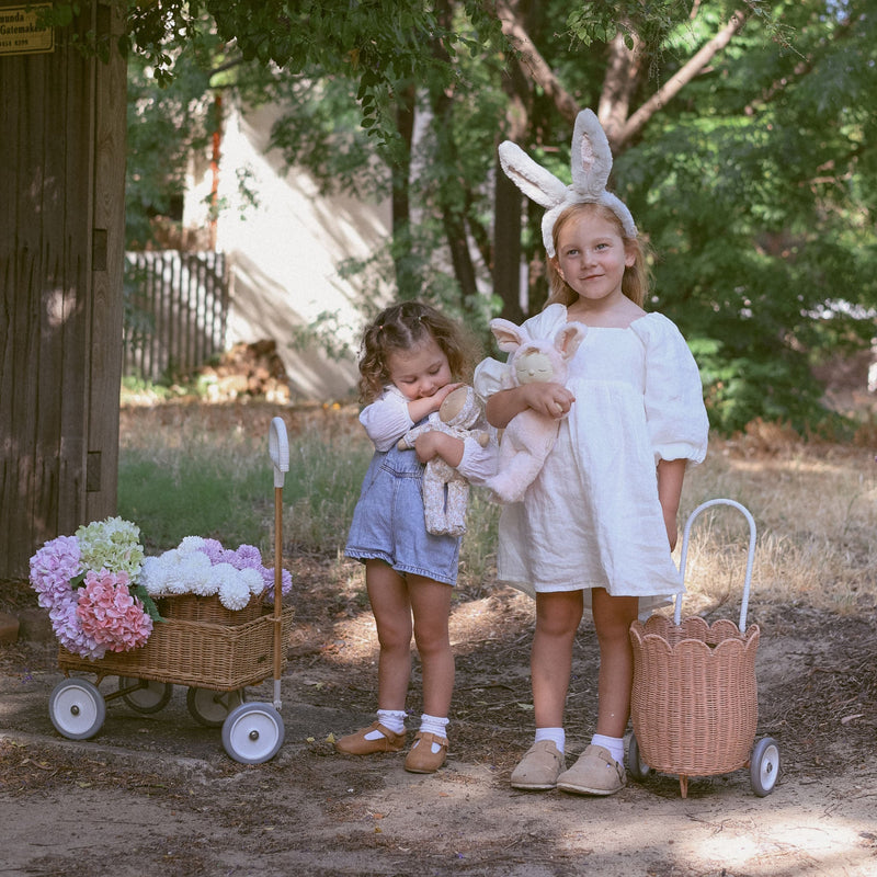 Olli Ella Rattan Petal Luggy, Seashell Pink