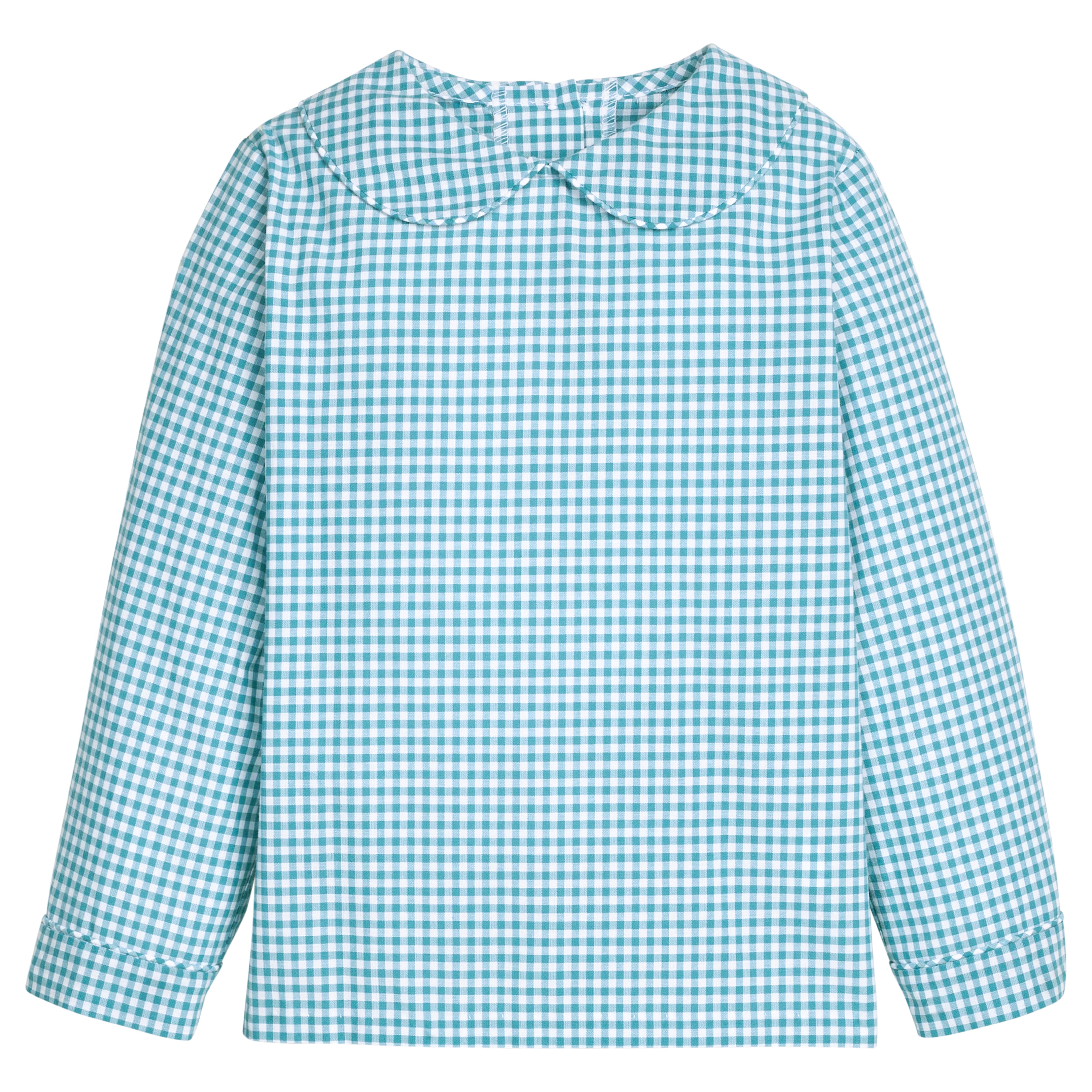 Little English Peter Pan Shirt, Alpine Gingham