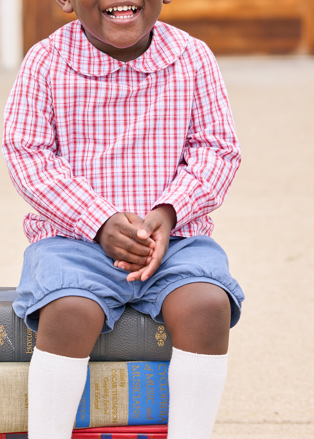 Little English Banded Short, Stormy Blue Corduroy