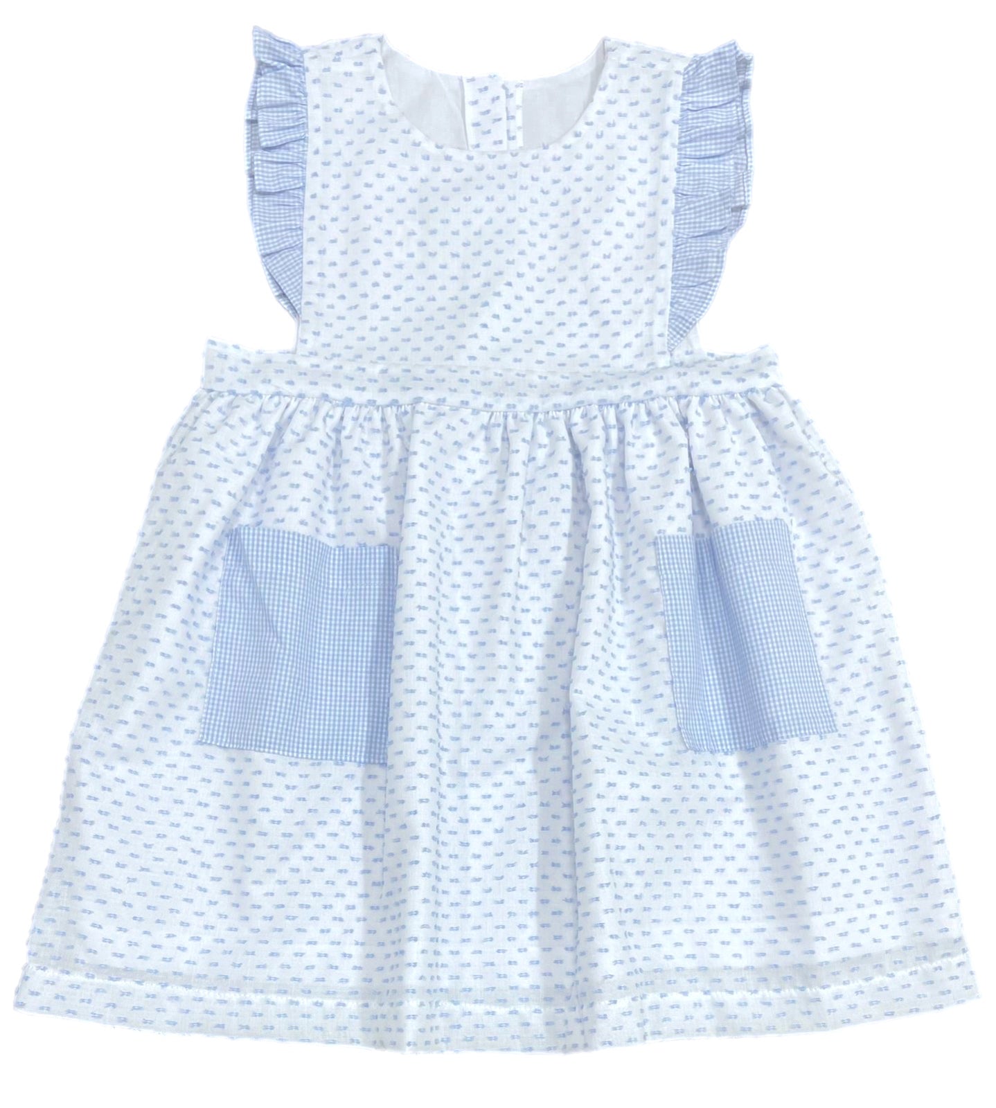 James & Lottie Margaret Dress, Blue Swiss Dot