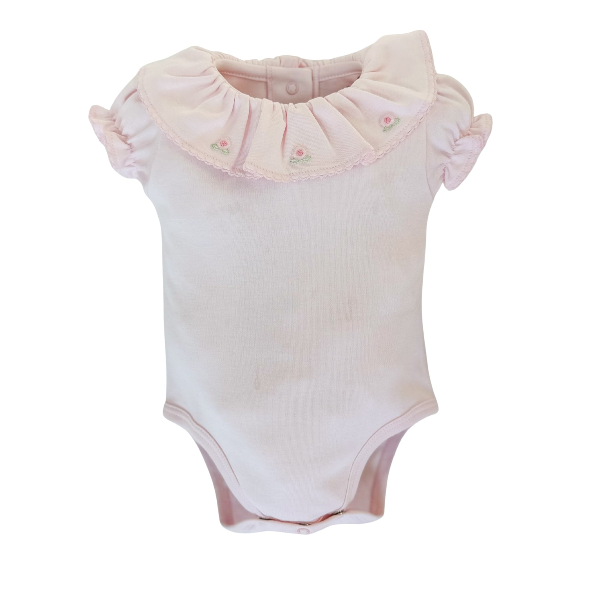 Baby Bloom Pima Ruffle Bodysuit and Bloomers with Peony Embroidery