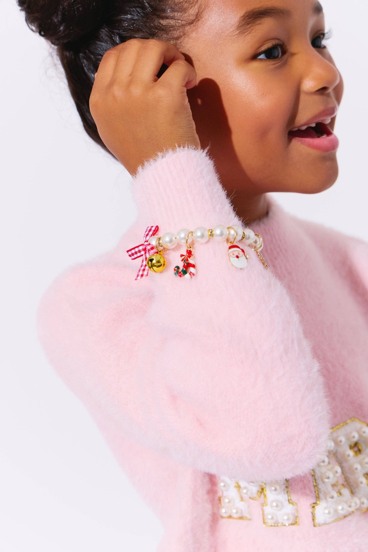 Lola & The Boys Pink Merry Pearl Sweatshirt