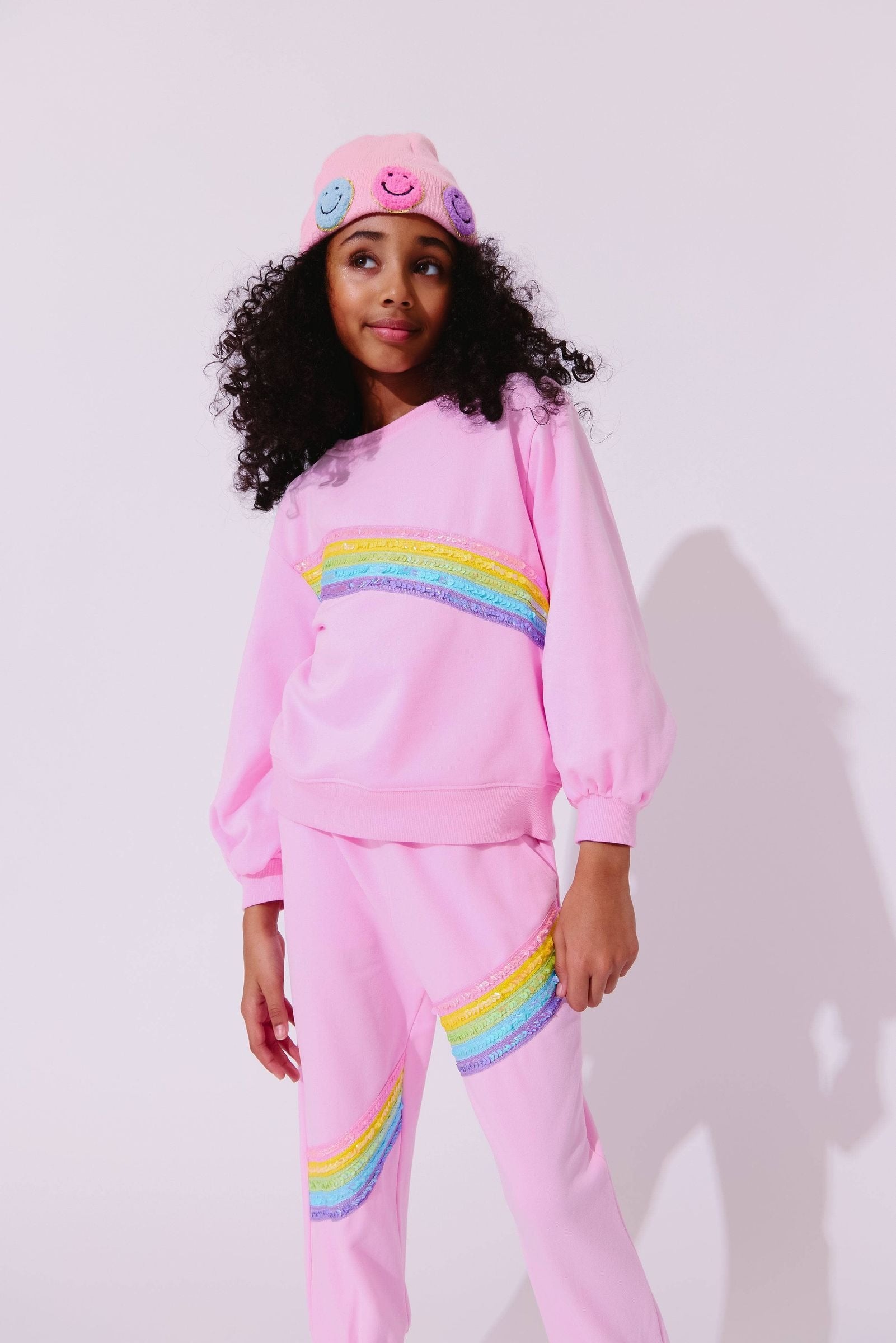 Lola & The Boys Pink Rainbow Stripe Set