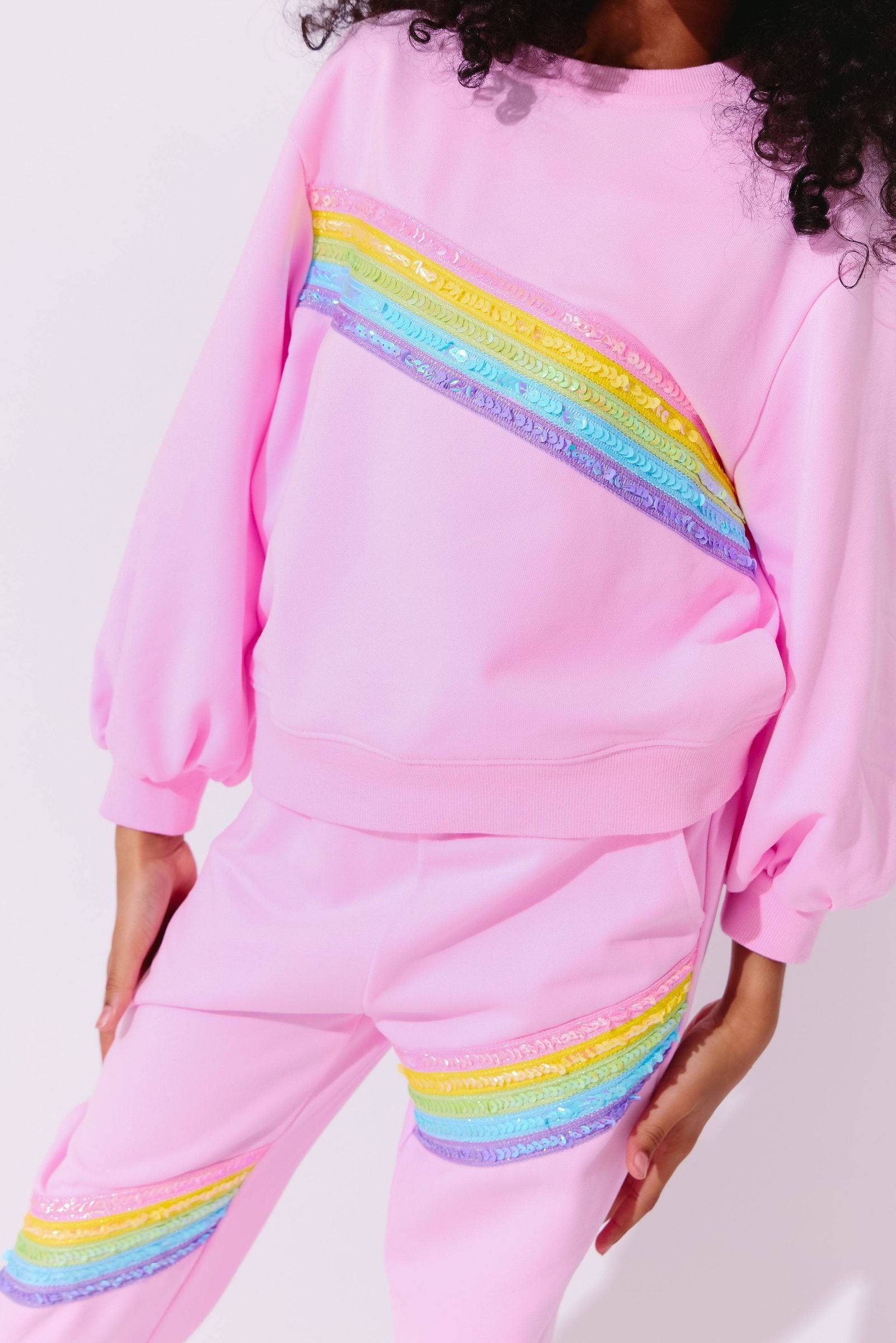 Lola & The Boys Pink Rainbow Stripe Set