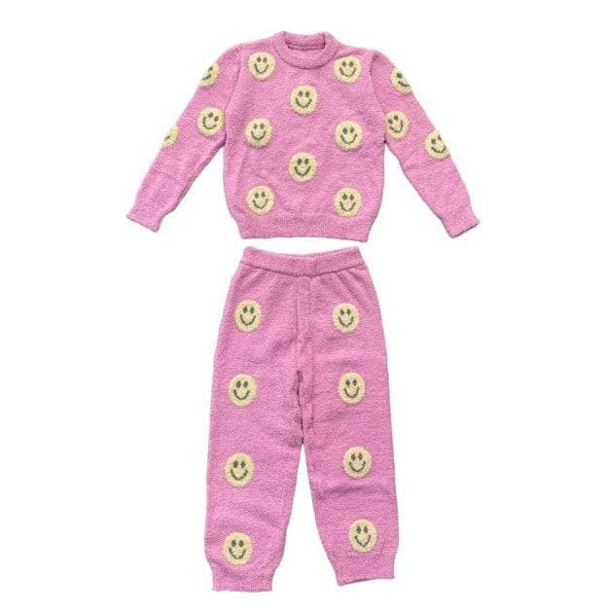 Lola & The Boys Pinky Fuzzy Smiley Emoji Set