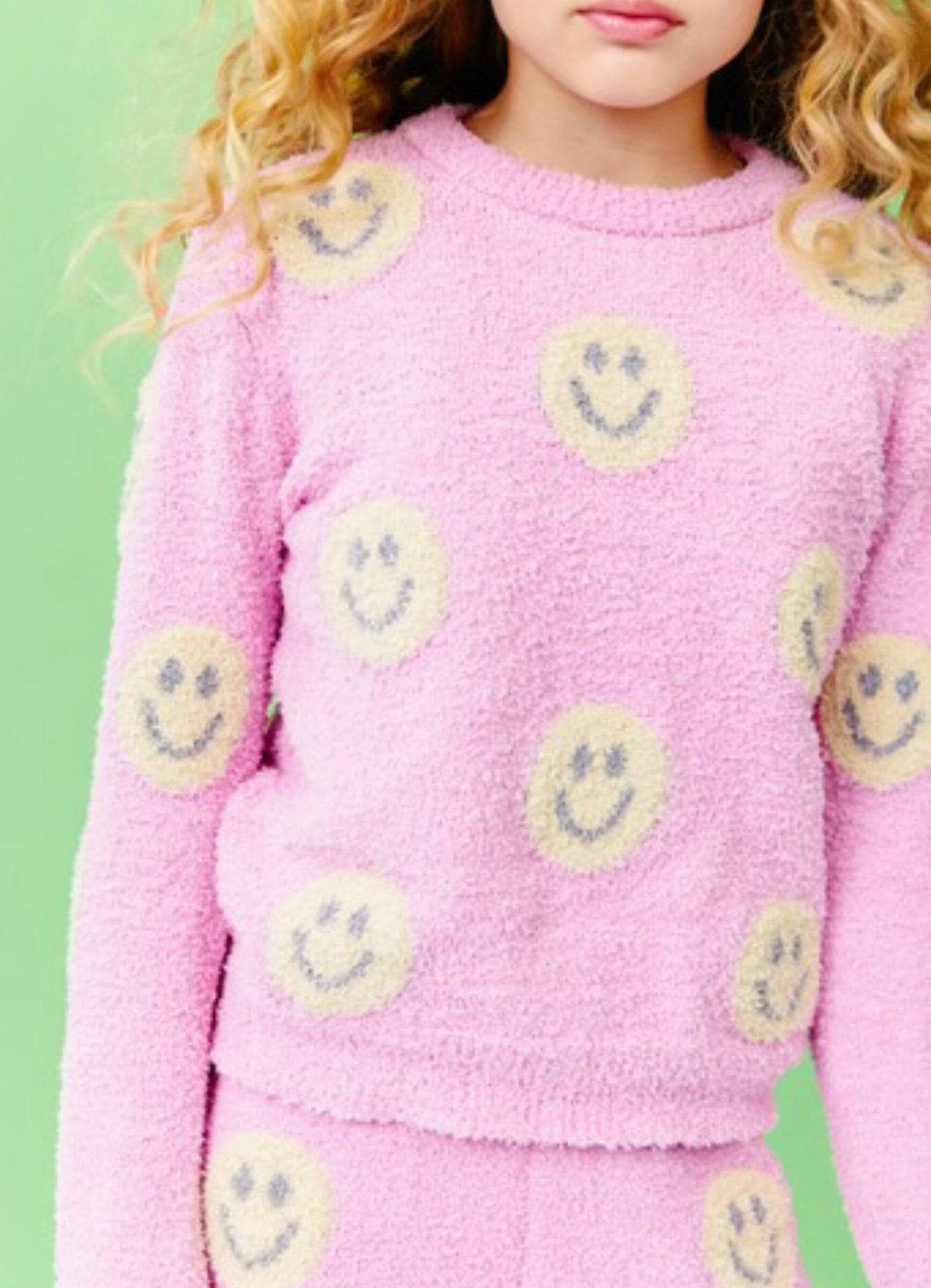 Lola & The Boys Pinky Fuzzy Smiley Emoji Set