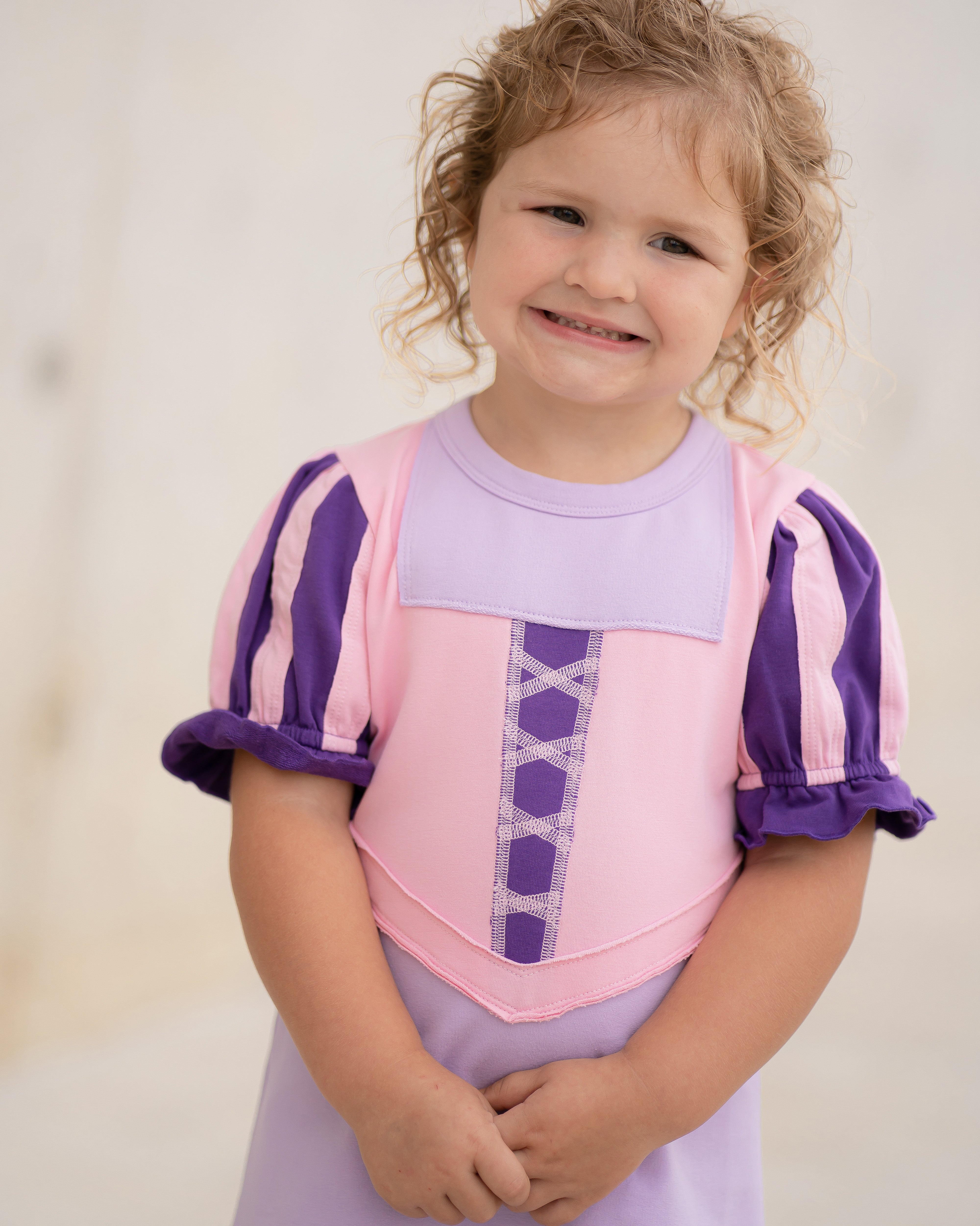 Yellow Lamb Princess Playtime Purple Dress