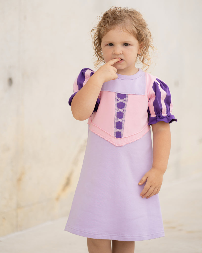 Yellow Lamb Princess Playtime Purple Dress