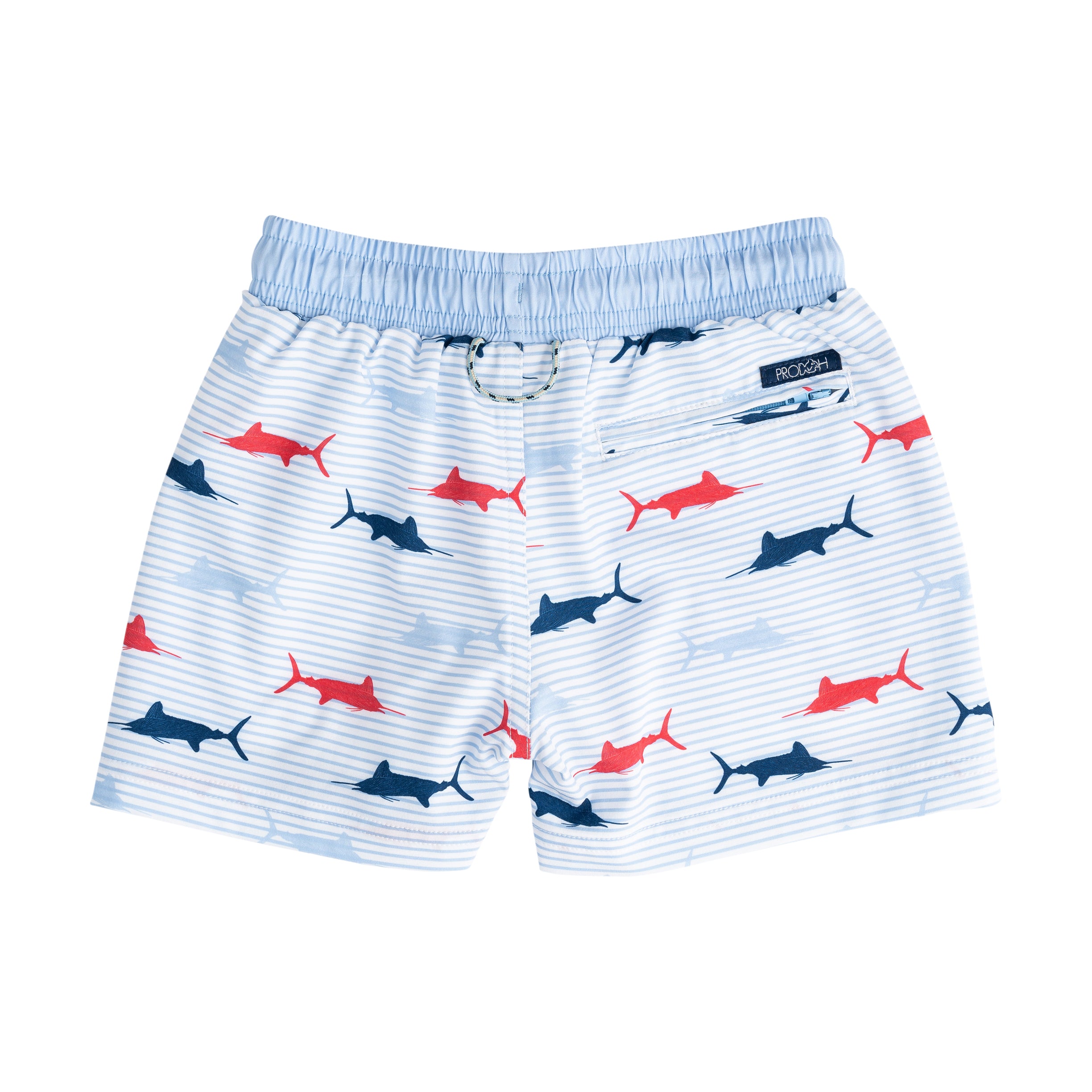Prodoh Boogie Board Swim Trunk, Windsurfer Fish Print