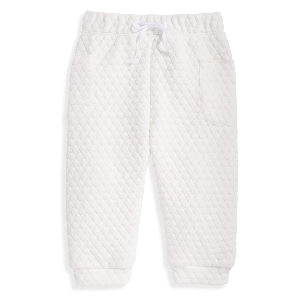 Bella Bliss Quilted Jersey Jogger, Ivory