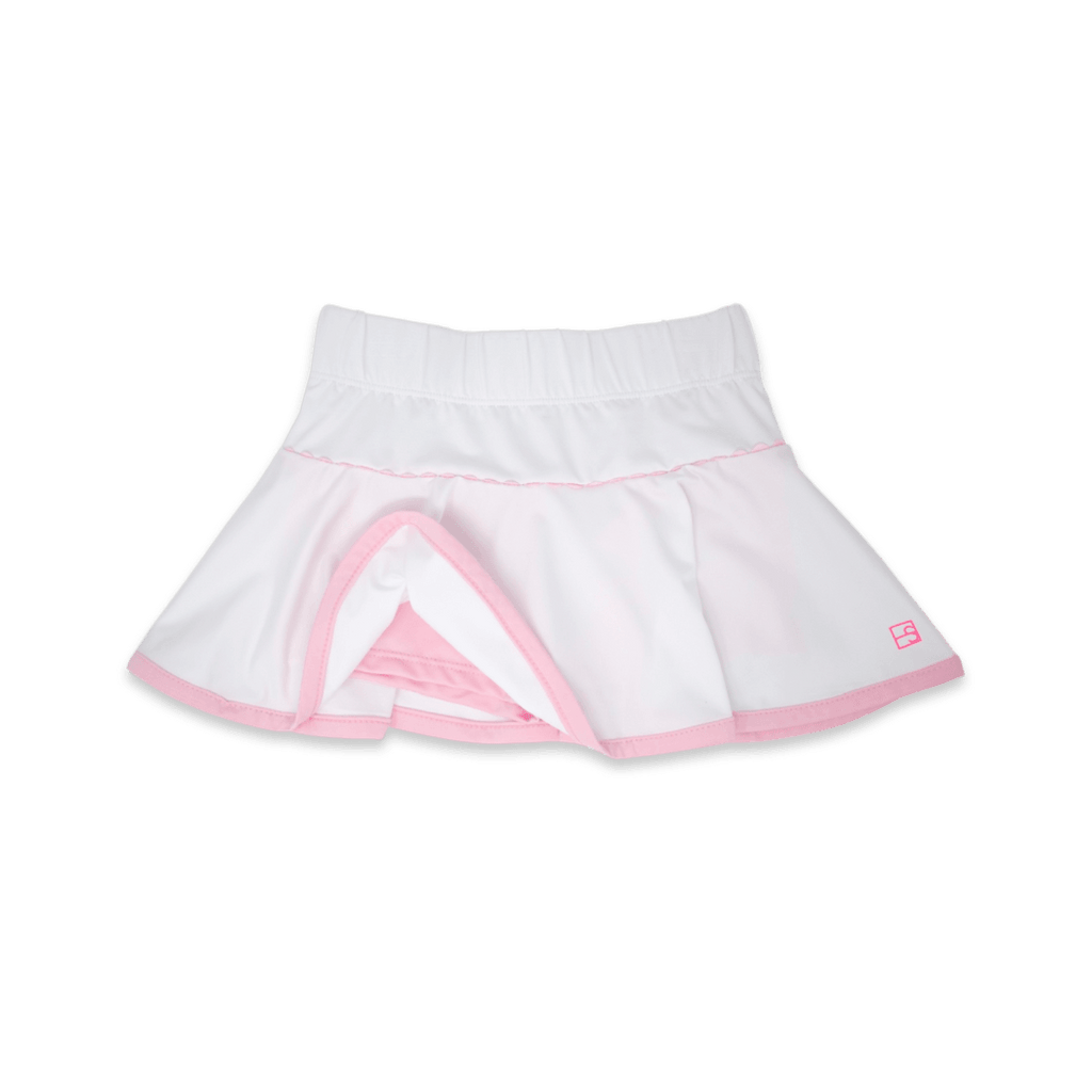 Set Athleisure Quinn Skort, White & Light Pink Ric Rac - shopnurseryrhymes