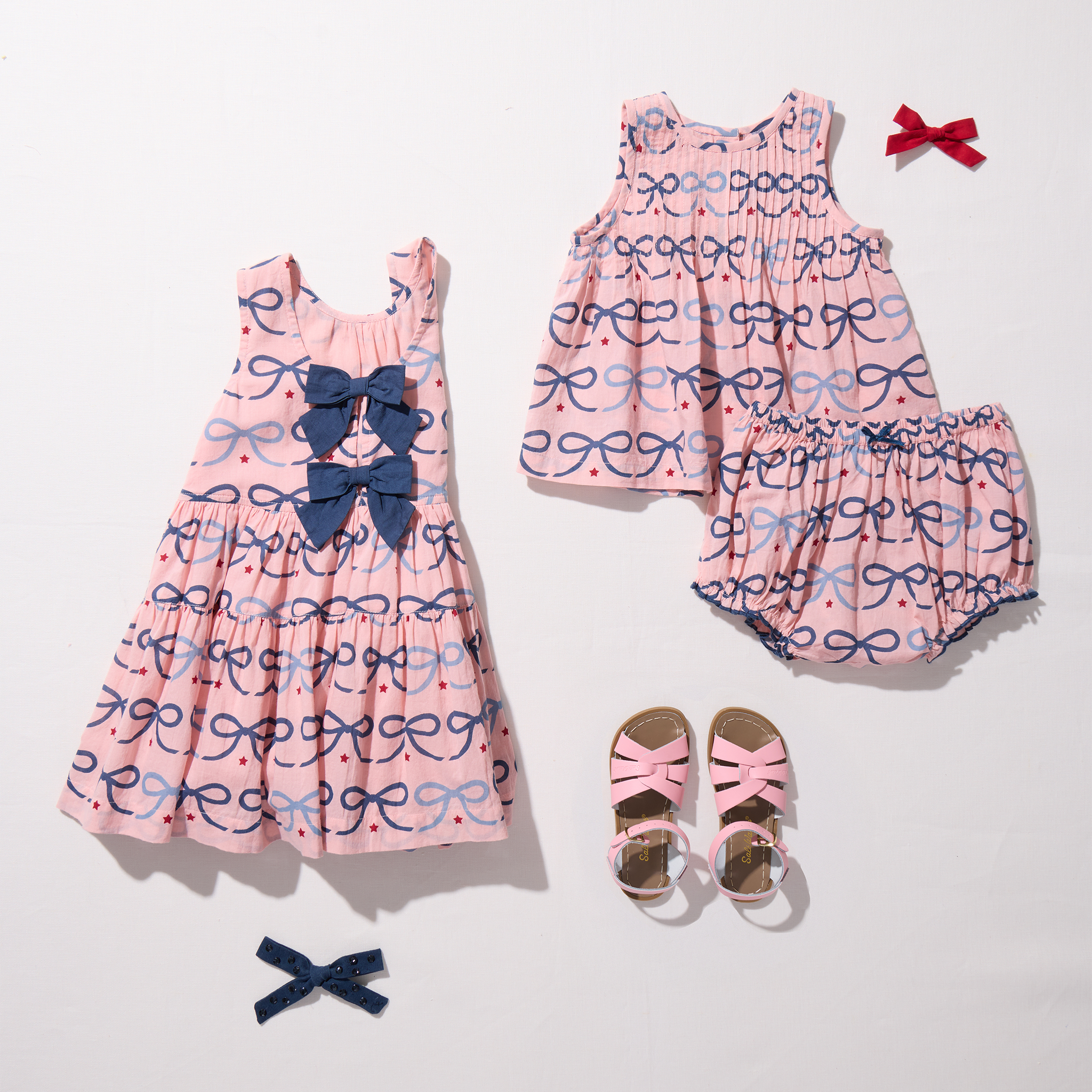 Pink Chicken Jaipur Bloomer Set, Pink Bows