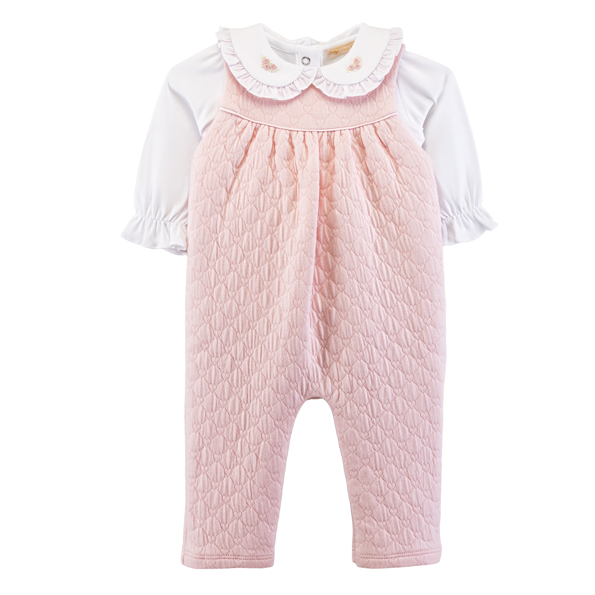 Baby Club Chic Delicate Roses Jacquard Coverall with Collared Set