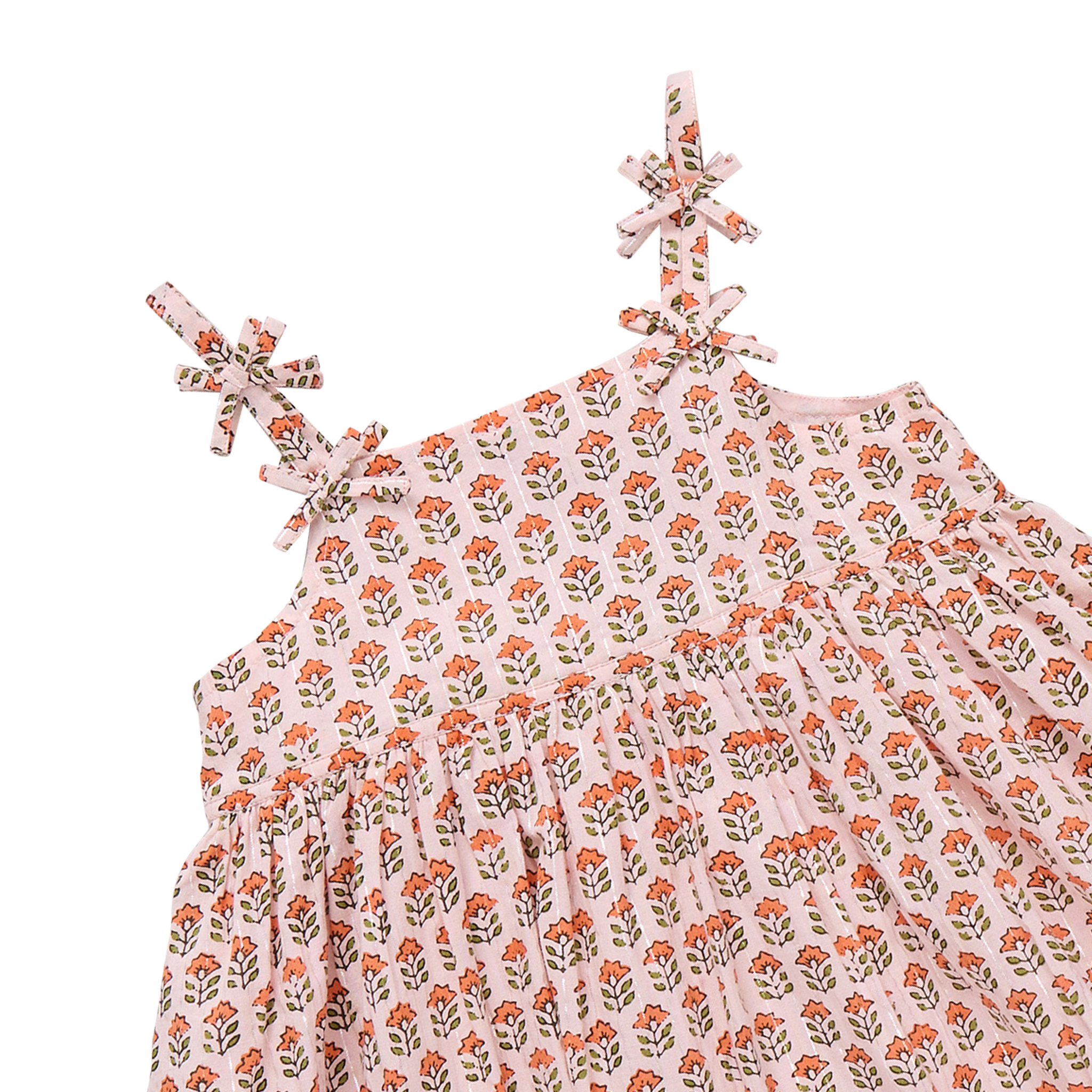 Pink Chicken Tia Dress, Pink Prairie Block Print