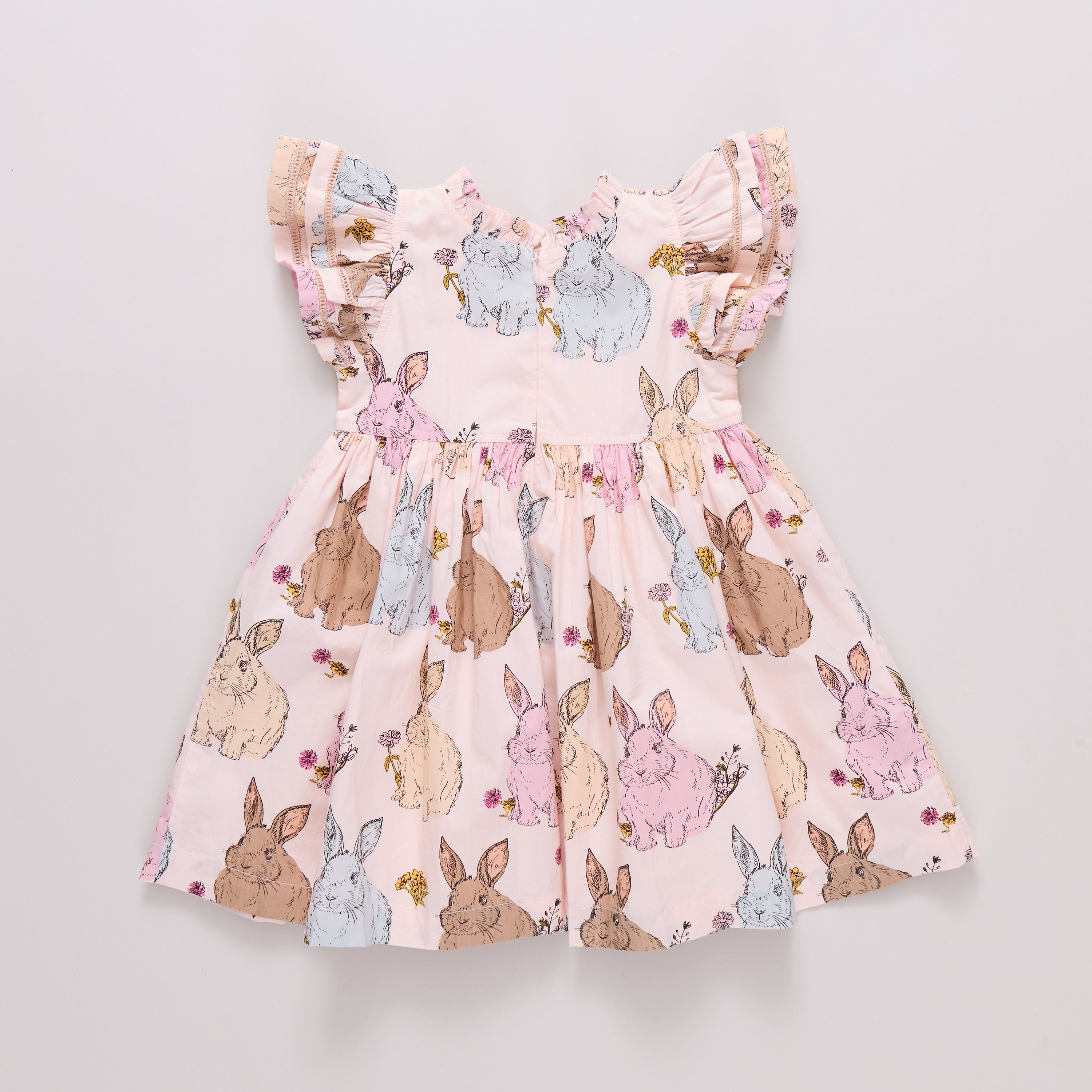 Pink Chicken Jennifer Double Ruffle Dress, Vintage Bunnies