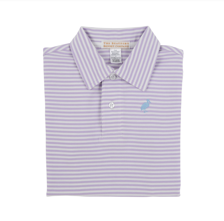 Beaufort Bonnet Prim & Proper Polo, Lauderdale Lavender Stripe