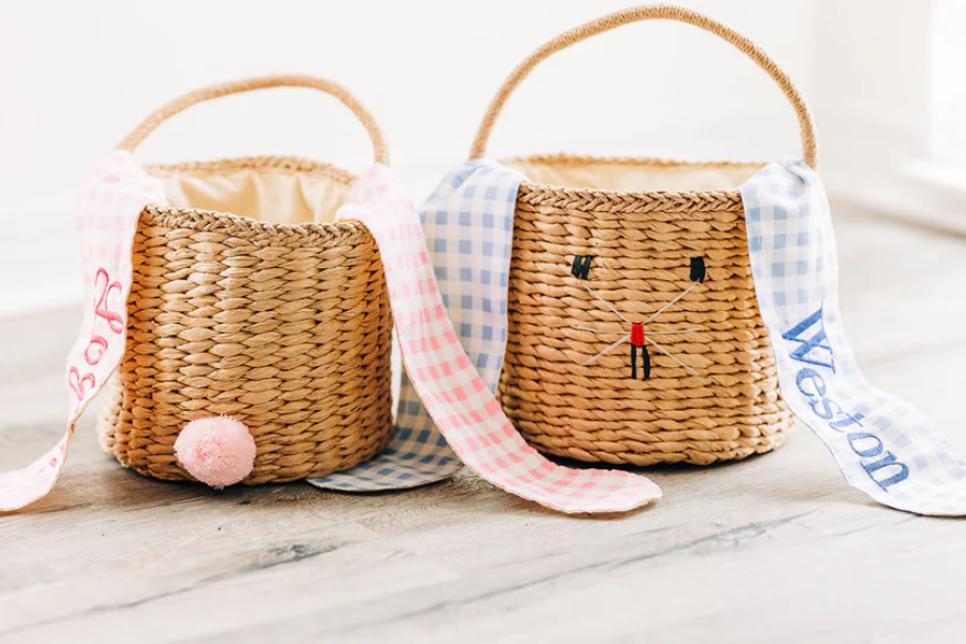 Sugar Bee Easter Basket, Gingham Bunnies