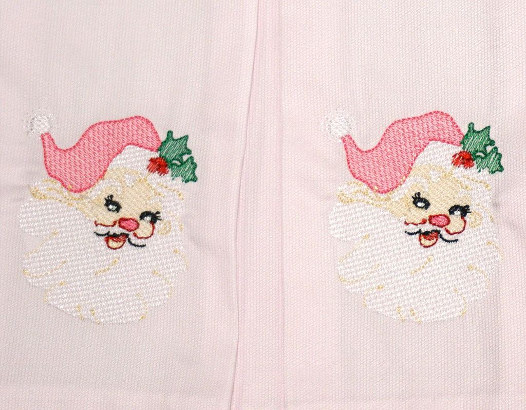 Lulu Bebe Dana Pique Embroidered Dress, Pink Santa