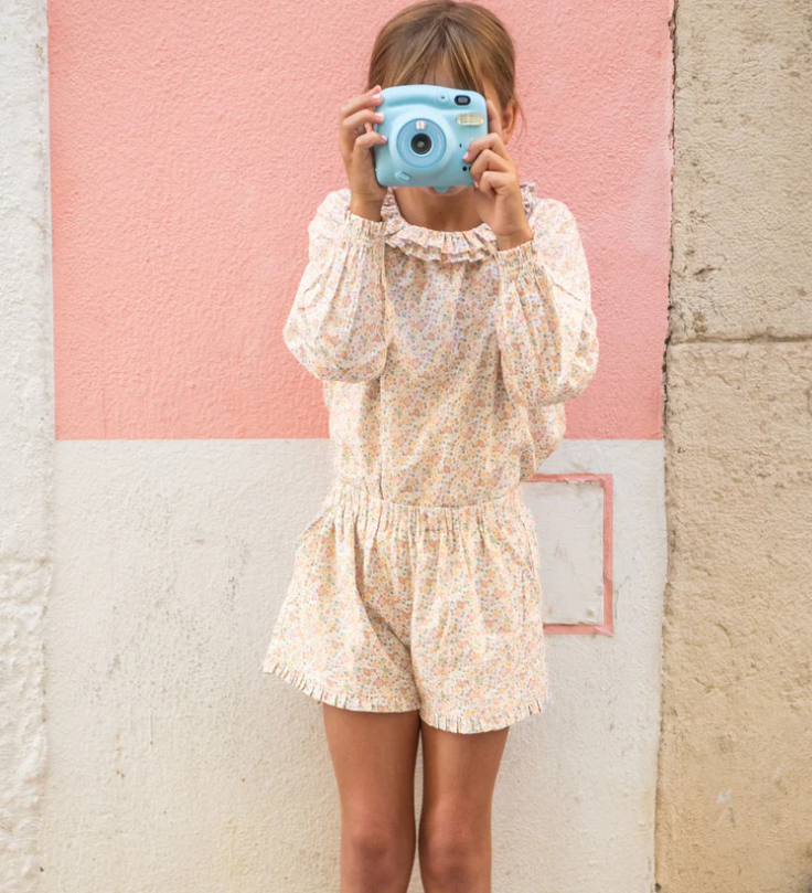 Minnow Marigold Floral Collared Blouse