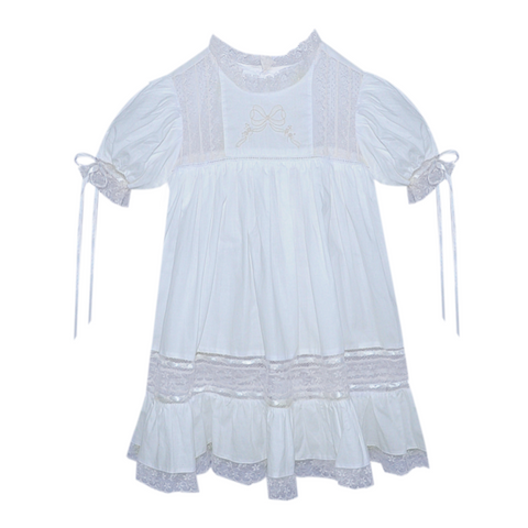 Phoenix & Ren White Hazel Dress, White Lace | shopnurseryrhymes