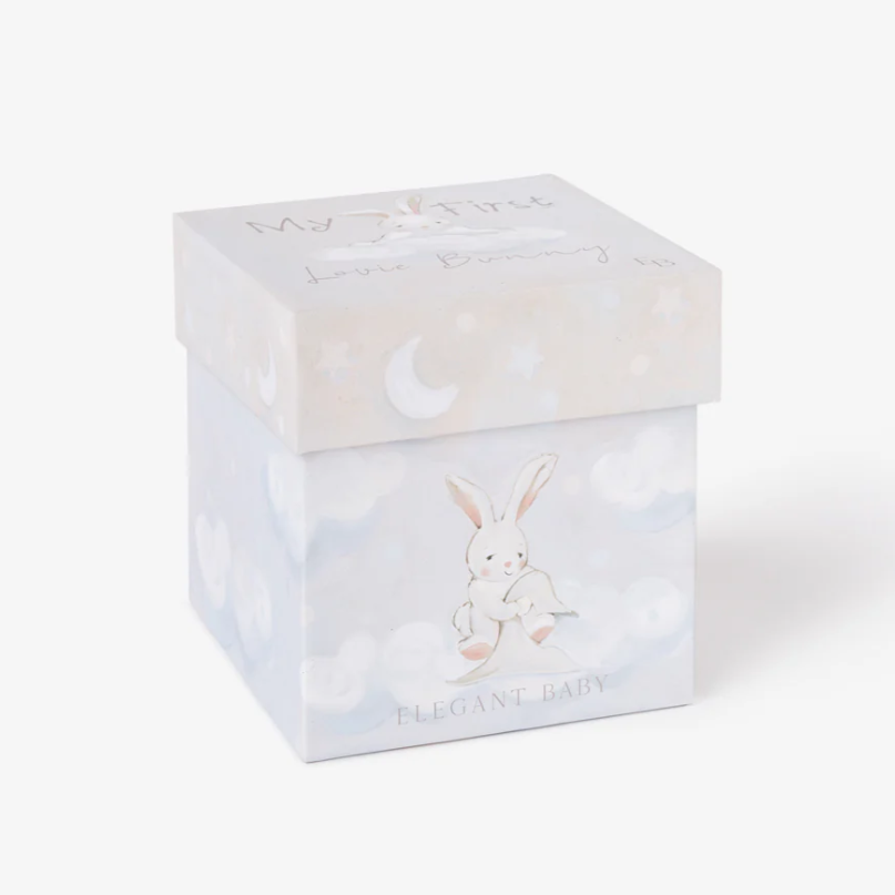 Elegant Baby Boxed Lovie Bunny with Velour Blankie