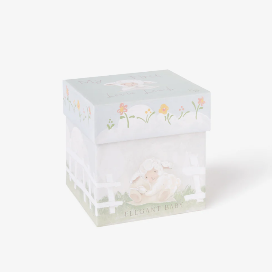 Elegant Baby Boxed Lovie Lamb with Velour Blankie