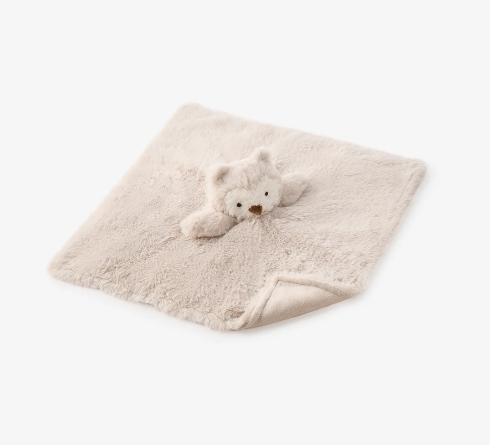 Elegant Baby Taupe Owl Blankie