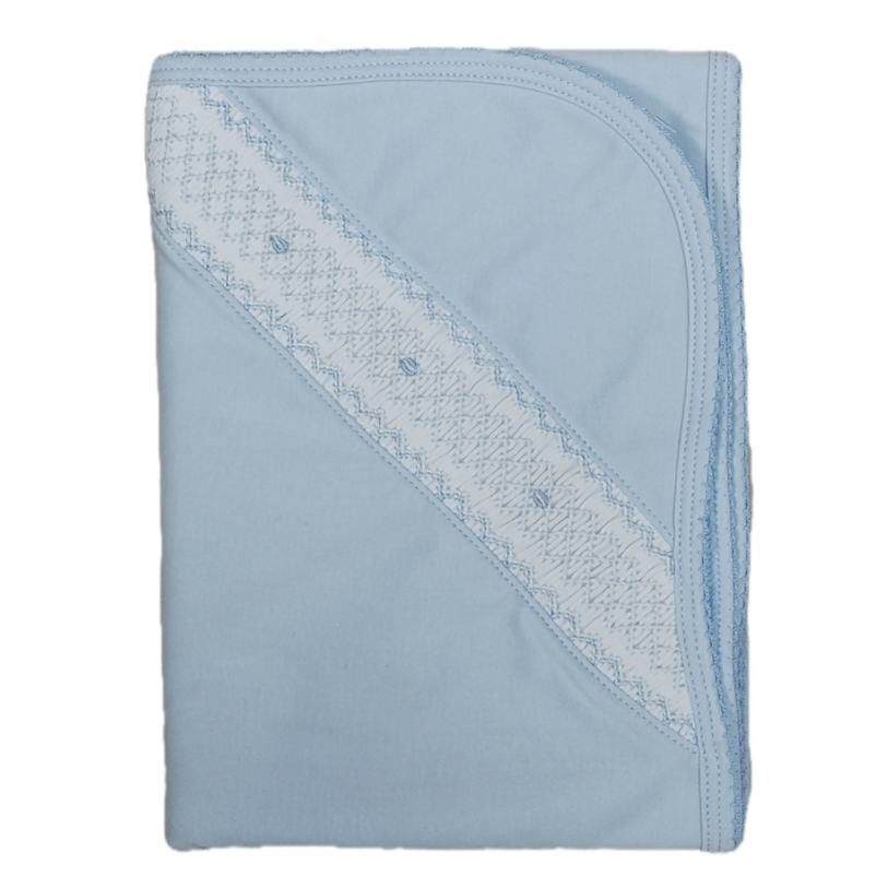 Baby Threads Classic Blue Collection Smocked Blanket