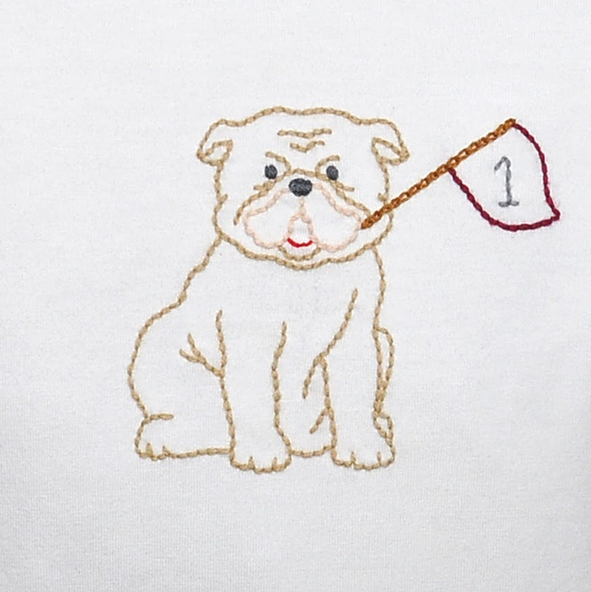 Southern Saturday Bulldog with Flag Maroon/Grey T-Shirt
